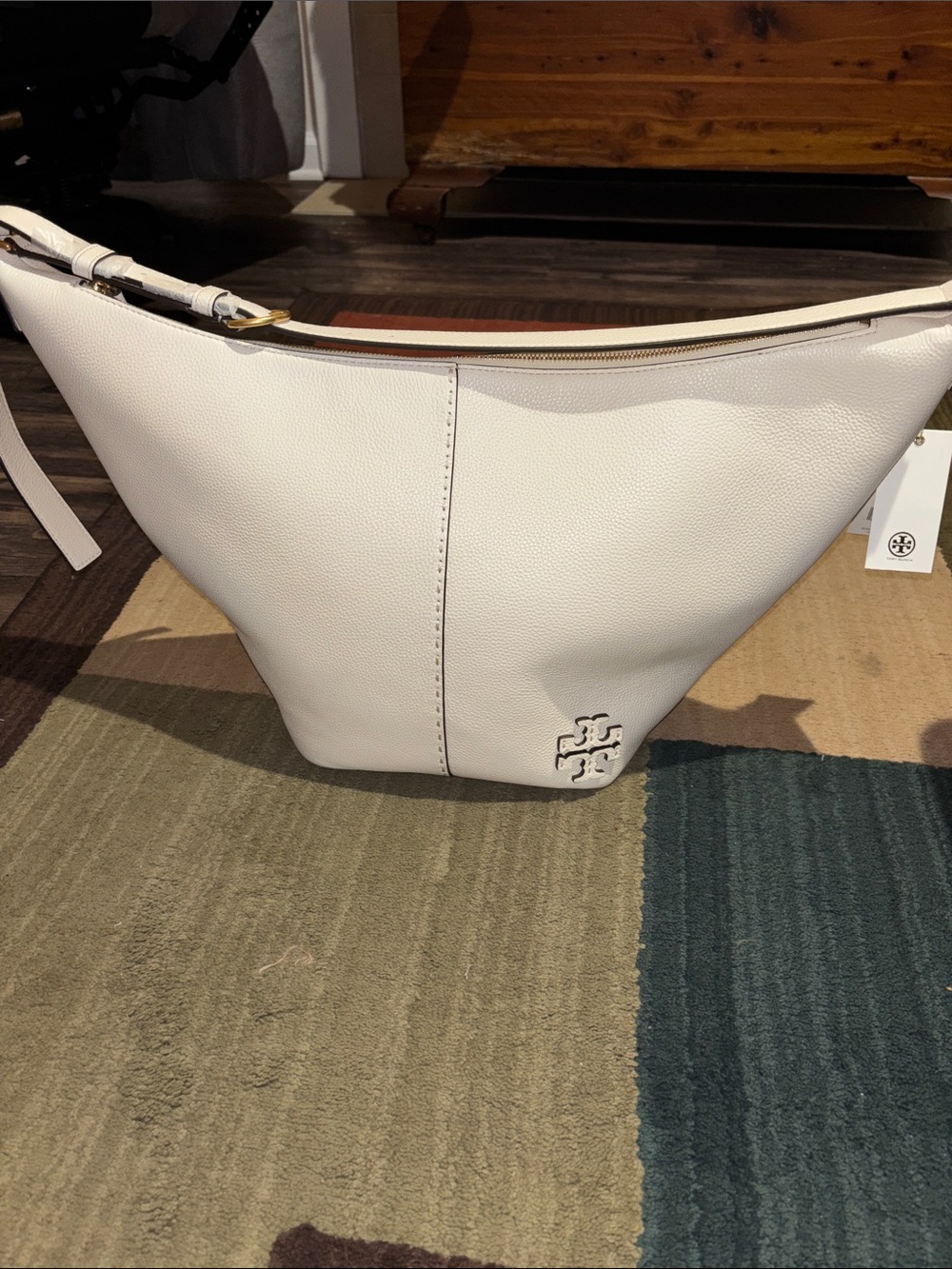 Tory Burch Off-White Leather Shoulder Hobo